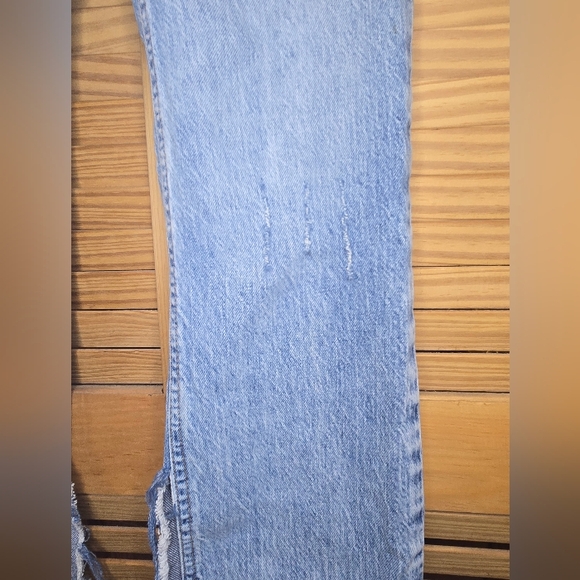 Zara Womens Acid Washed Distressed Blue Jeans, Size 2 - Picture 3 of 7